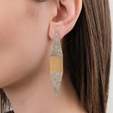 Hannah Keefe Jewelry Earrings Shard Earrings Brass Chain and Silver Solder / Pair