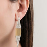 Hannah Keefe Jewelry Earrings Shard Earrings Brass Chain and Silver Solder / Pair