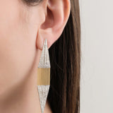 Hannah Keefe Jewelry Earrings Shard Earrings Brass Chain and Silver Solder / Pair