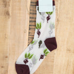 Hansel From Basel Accessories Socks and Tights Beet It Sheer Crew Socks White / One Size