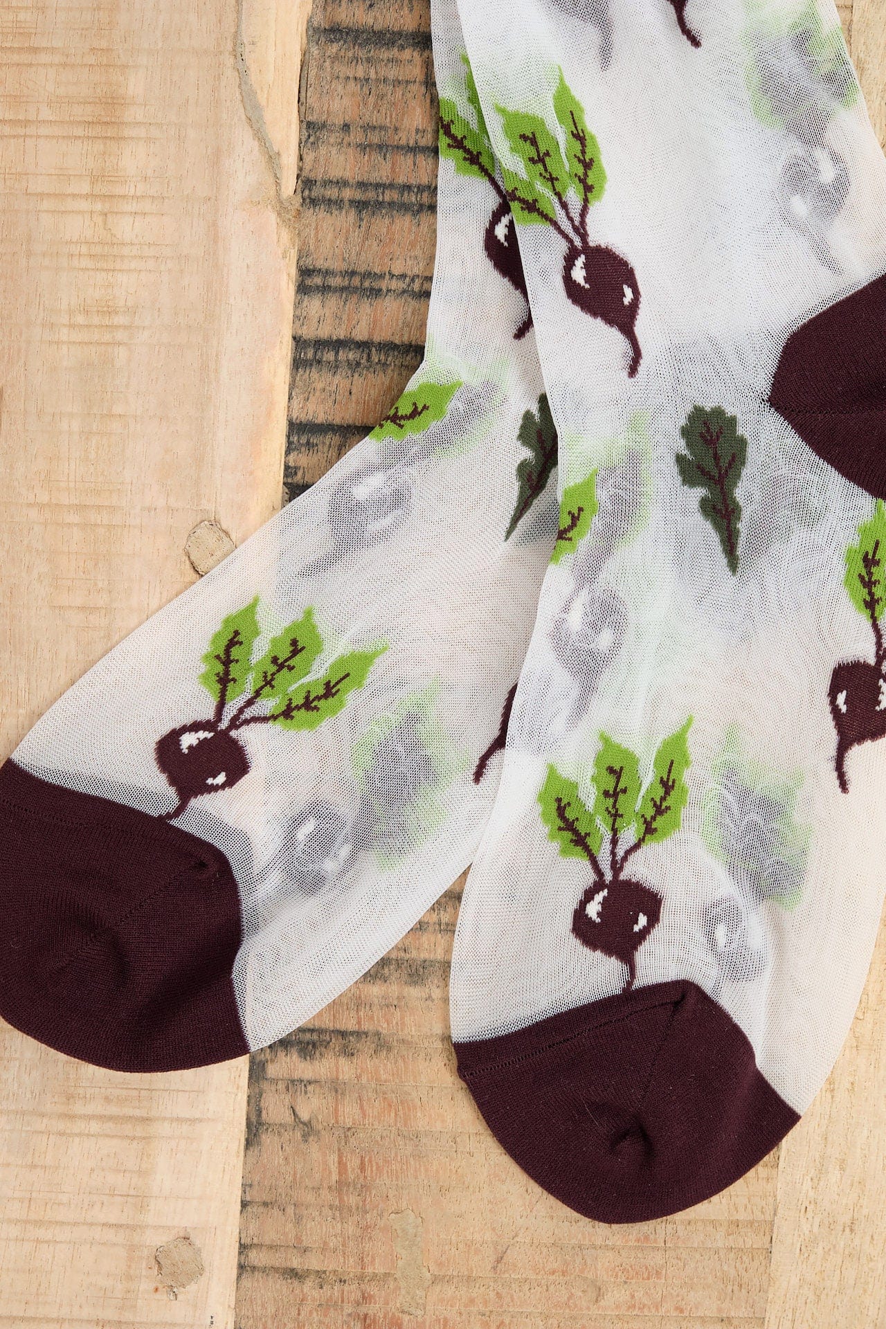 Hansel From Basel Accessories Socks and Tights Beet It Sheer Crew Socks White / One Size