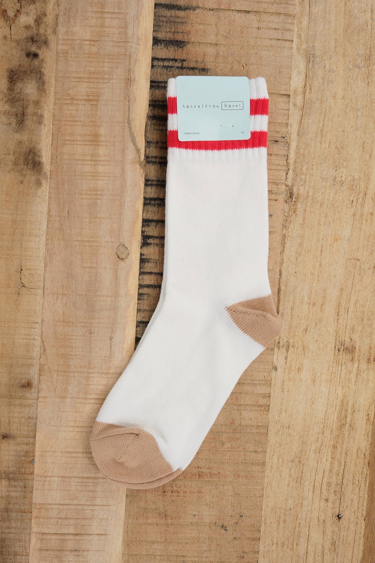Hansel From Basel Accessories Socks and Tights Collegiate Stripe Crew Socks White / One Size