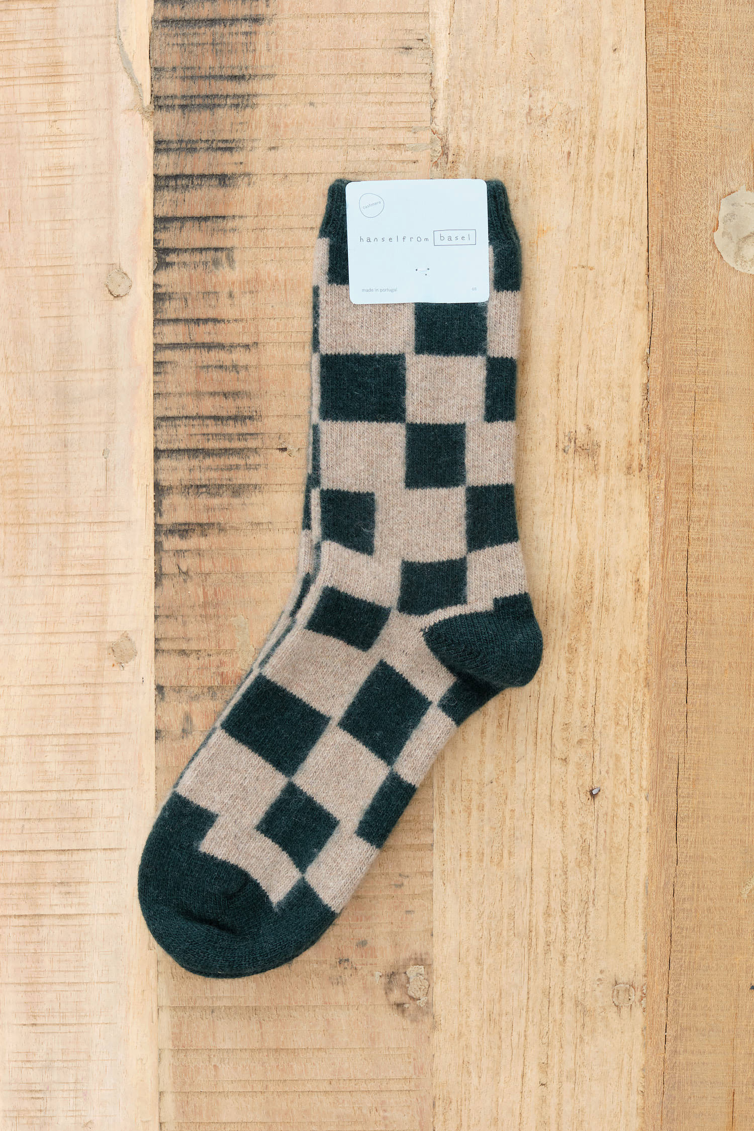 Hansel from Basel Dash Checkered Cashmere Crew Socks