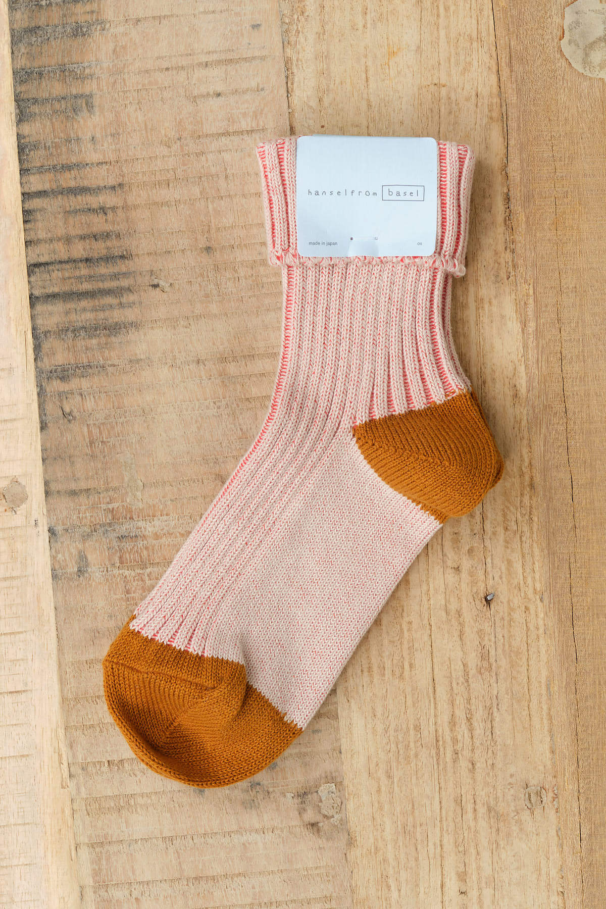 Hansel from Basel Faded Turncuff Crew Sock in Terracotta