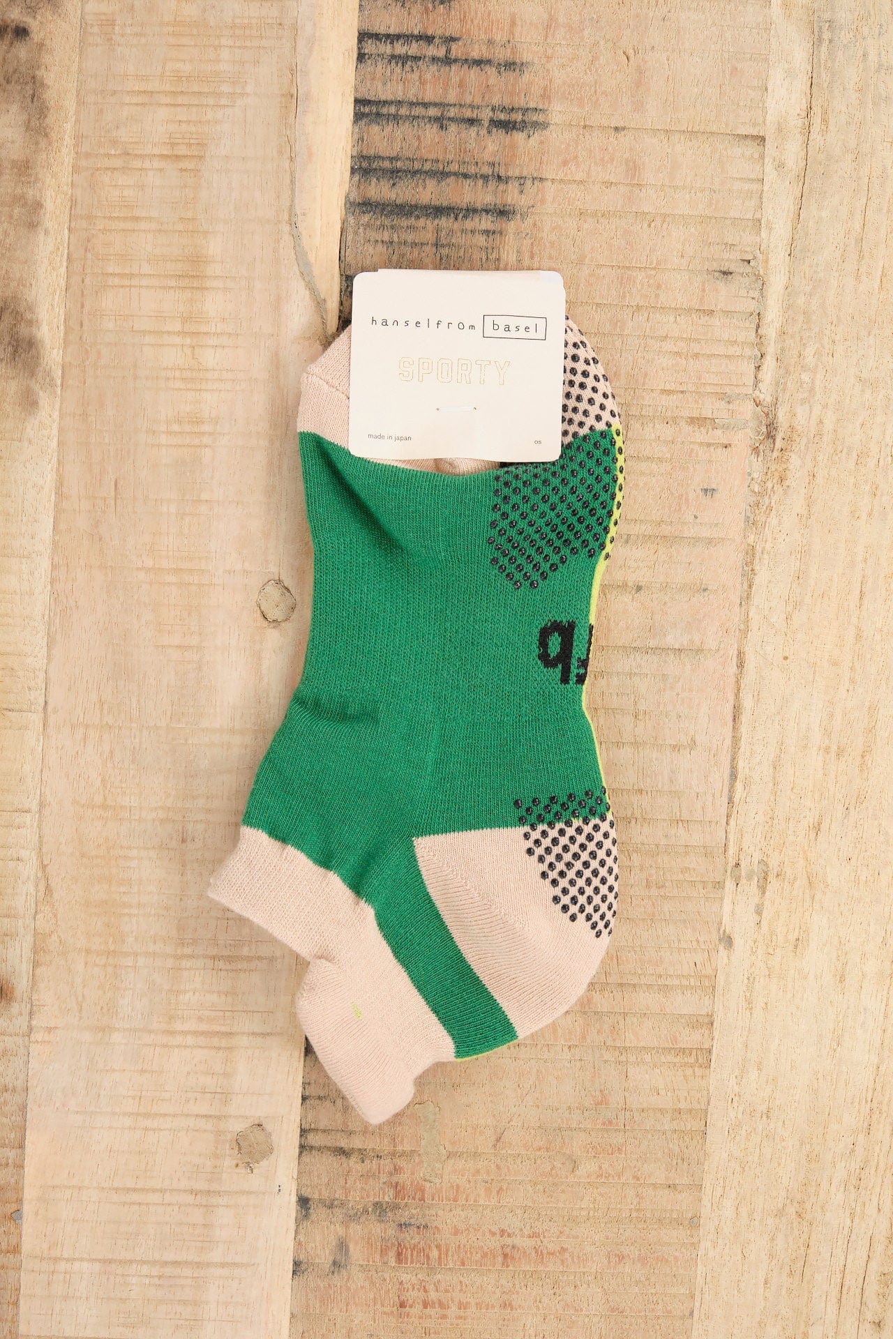 Hansel From Basel Accessories Socks and Tights Half + Half Sporty Grip Ankle Socks Green / One Size