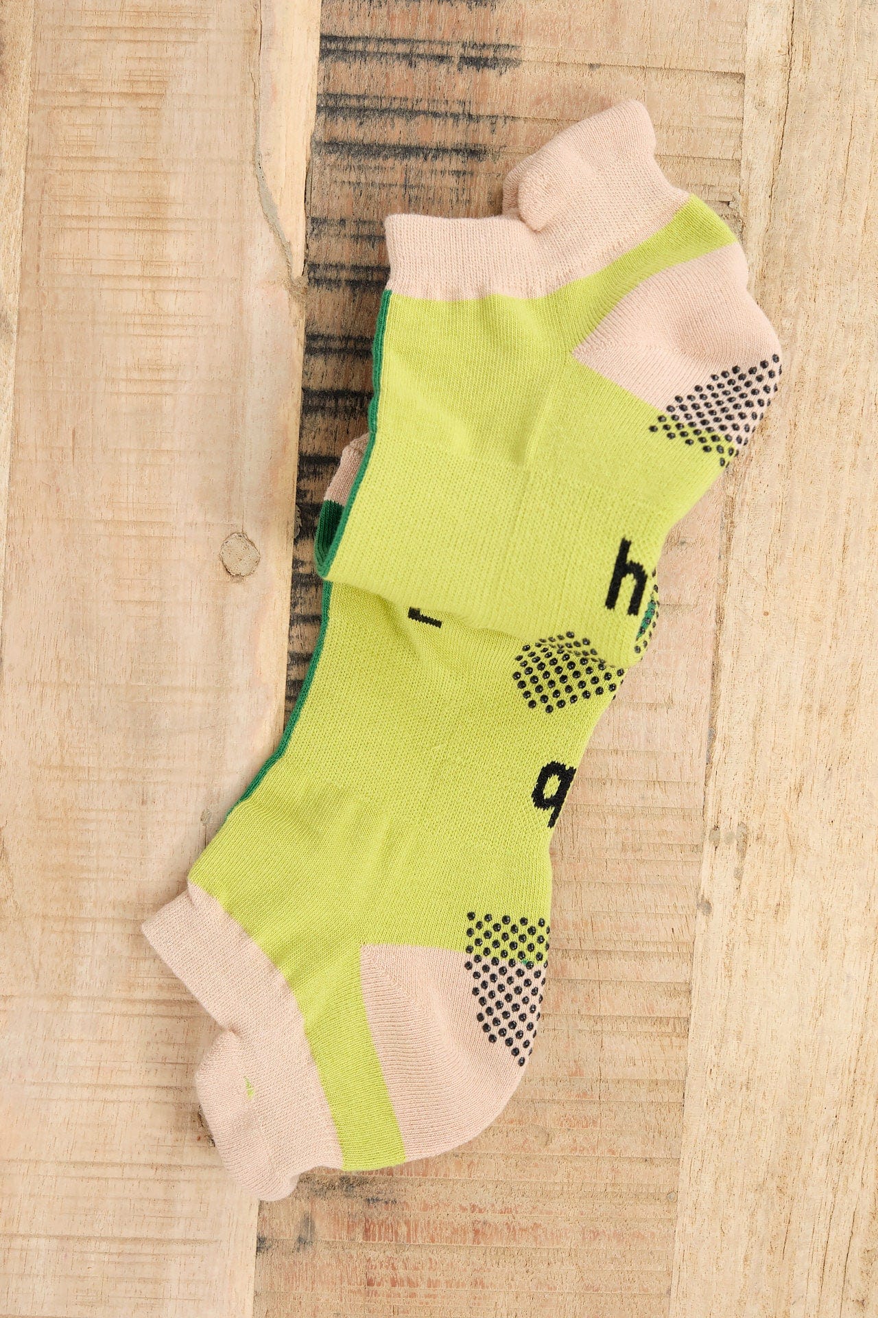 Hansel From Basel Accessories Socks and Tights Half + Half Sporty Grip Ankle Socks Green / One Size