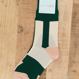 Hansel From Basel Accessories Socks and Tights Inverse Colorblock Crew Socks Hunter Green / One Size