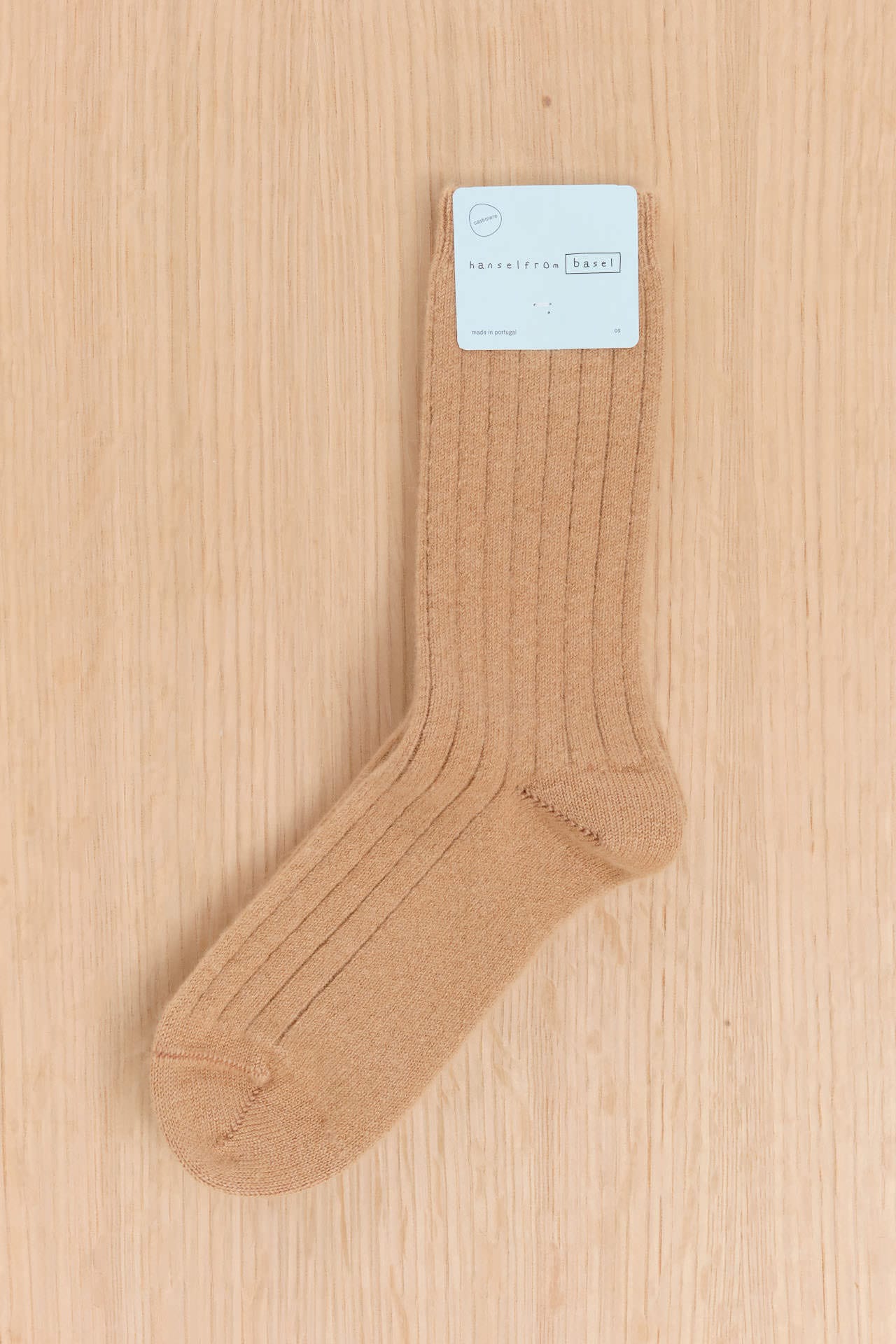 Hansel From Basel Accessories Socks and Tights Italia Cashmere Cozy Rib Crew Socks Camel / One Size
