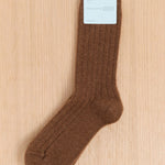 Hansel From Basel Accessories Socks and Tights Italia Cashmere Cozy Rib Crew Socks Espresso / One Size