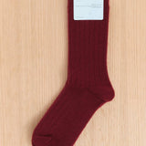 Hansel From Basel Accessories Socks and Tights Italia Cashmere Cozy Rib Crew Socks Merlot / One Size