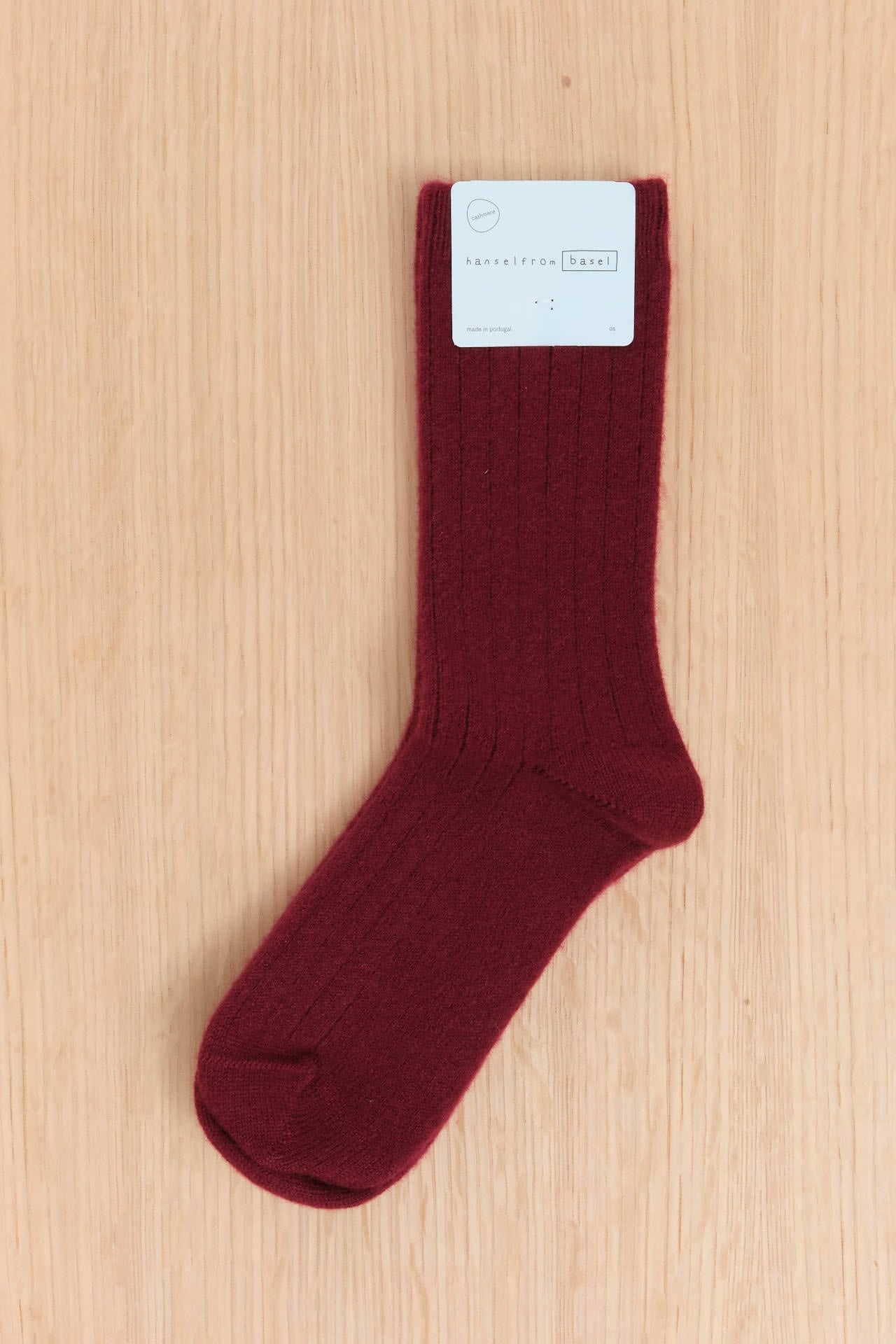 Hansel From Basel Accessories Socks and Tights Italia Cashmere Cozy Rib Crew Socks Merlot / One Size