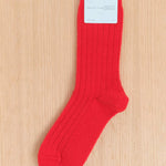Hansel From Basel Accessories Socks and Tights Italia Cashmere Cozy Rib Crew Socks Scarlet / One Size