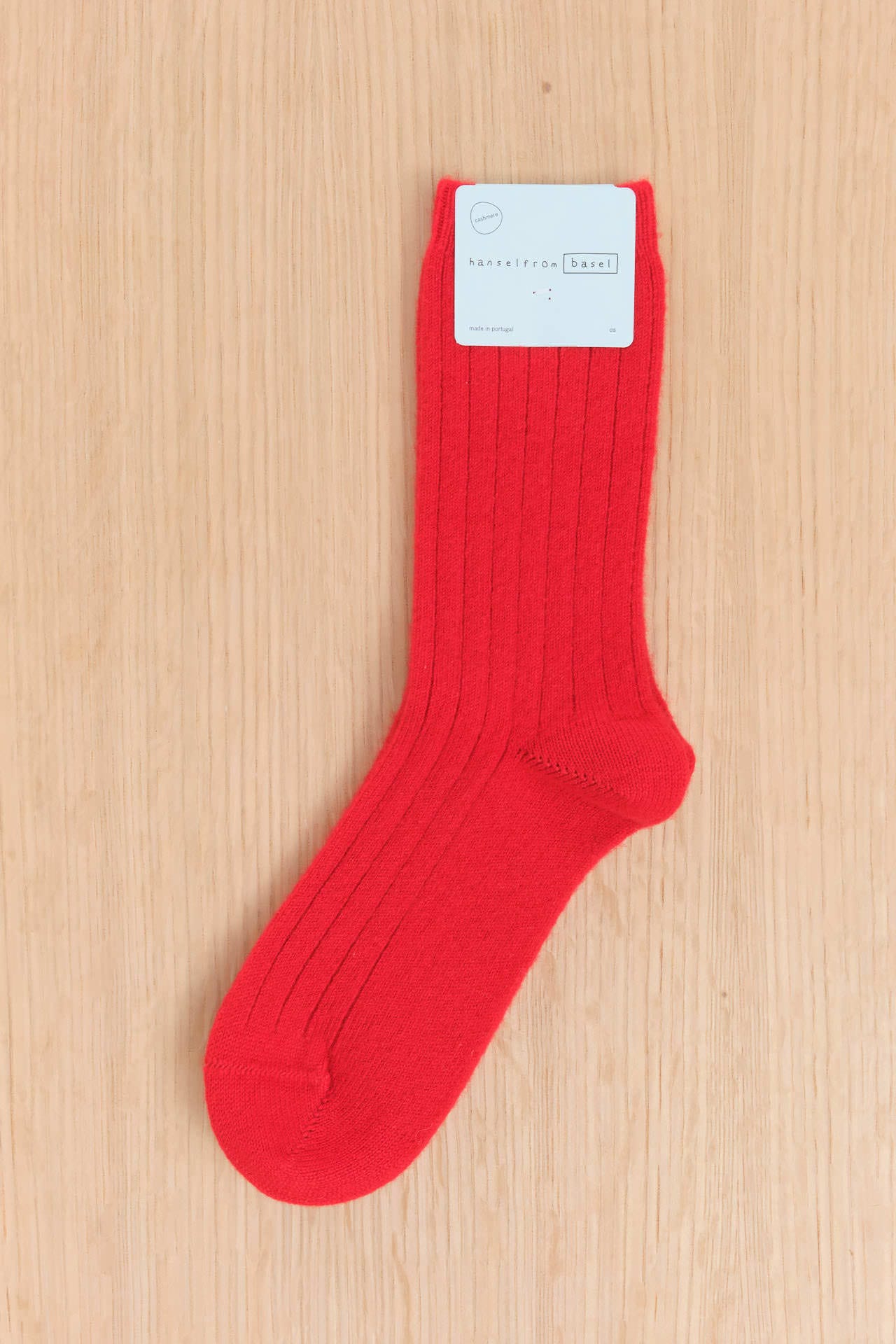 Hansel From Basel Accessories Socks and Tights Italia Cashmere Cozy Rib Crew Socks Scarlet / One Size