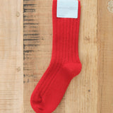 Pomegranate Italia Cashmere Cozy Rib Crew Socks by Hansel from Basel