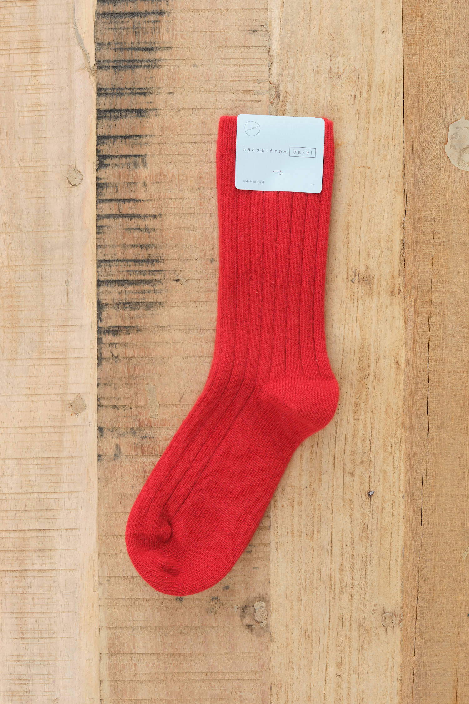 Pomegranate Italia Cashmere Cozy Rib Crew Socks by Hansel from Basel