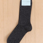 Hansel From Basel Accessories Socks and Tights Italia Cashmere Cozy Rib Crew Socks Charcoal / One Size