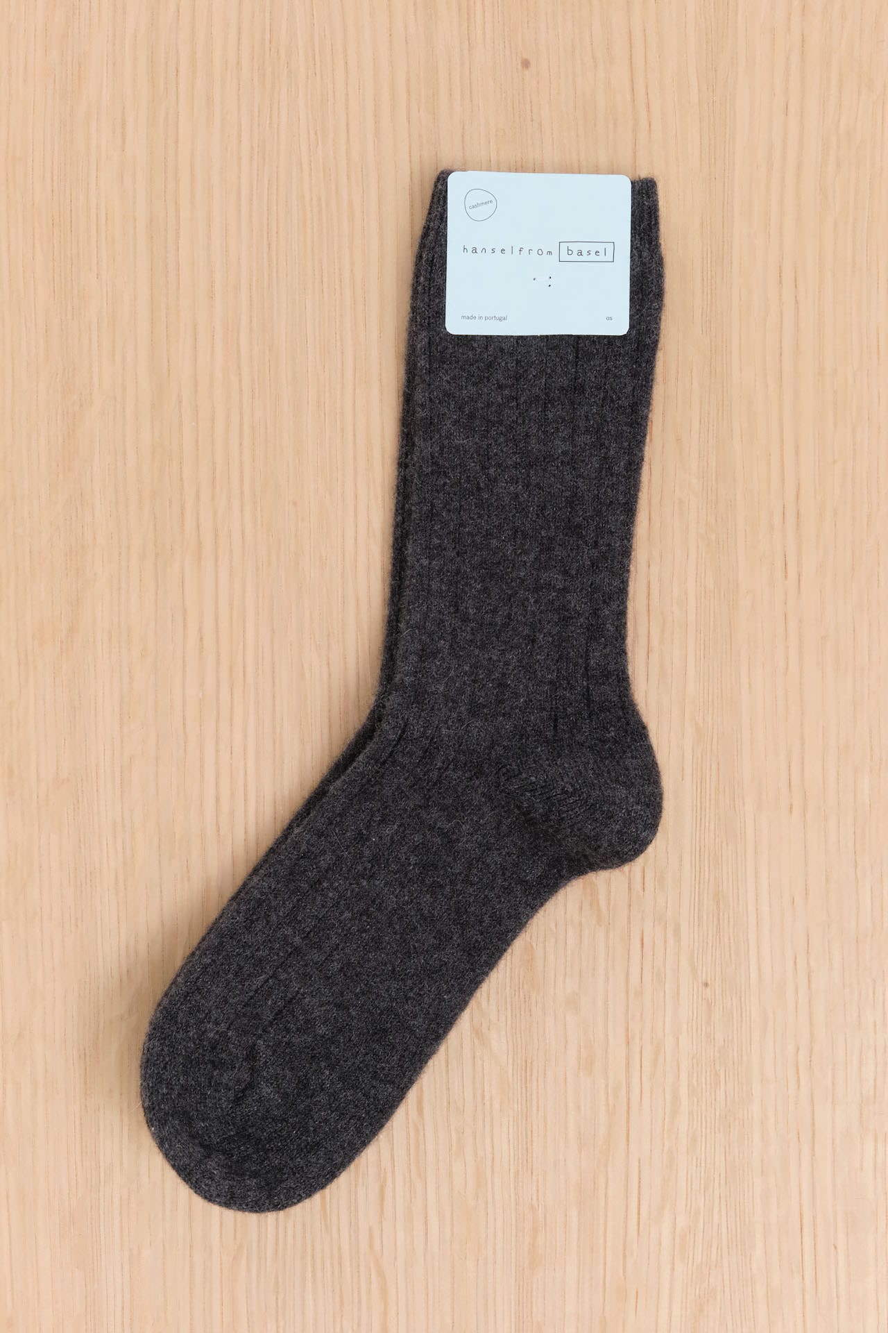 Hansel From Basel Accessories Socks and Tights Italia Cashmere Cozy Rib Crew Socks Charcoal / One Size