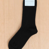 Hansel From Basel Accessories Socks and Tights Italia Cashmere Cozy Rib Crew Socks Black / One Size