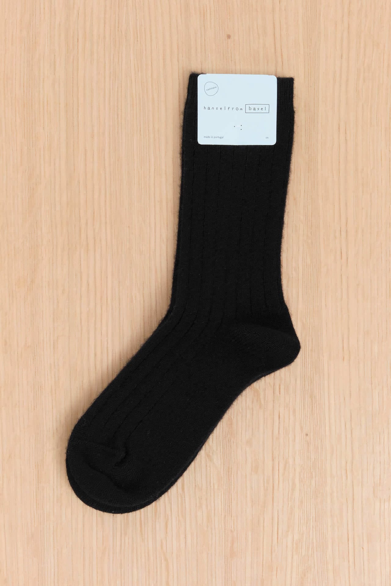 Hansel From Basel Accessories Socks and Tights Italia Cashmere Cozy Rib Crew Socks Black / One Size