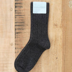 Hansel from Basel Italia Cashmere Cozy Rib Crew Socks in Charcoal