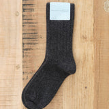 Hansel from Basel Italia Cashmere Cozy Rib Crew Socks in Charcoal