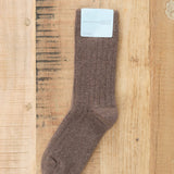 Llama Brown Italia Cashmere Cozy Rib Crew Socks by Hansel from Basel