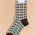 Hansel From Basel Accessories Socks and Tights Kilian Plaid Crew Socks Brown / One Size