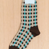 Hansel From Basel Accessories Socks and Tights Kilian Plaid Crew Socks Brown / One Size