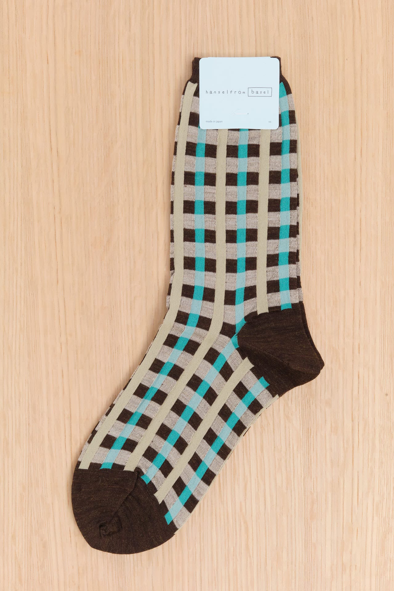 Hansel From Basel Accessories Socks and Tights Kilian Plaid Crew Socks Brown / One Size