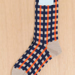 Hansel From Basel Accessories Socks and Tights Kilian Plaid Crew Socks Navy / One Size