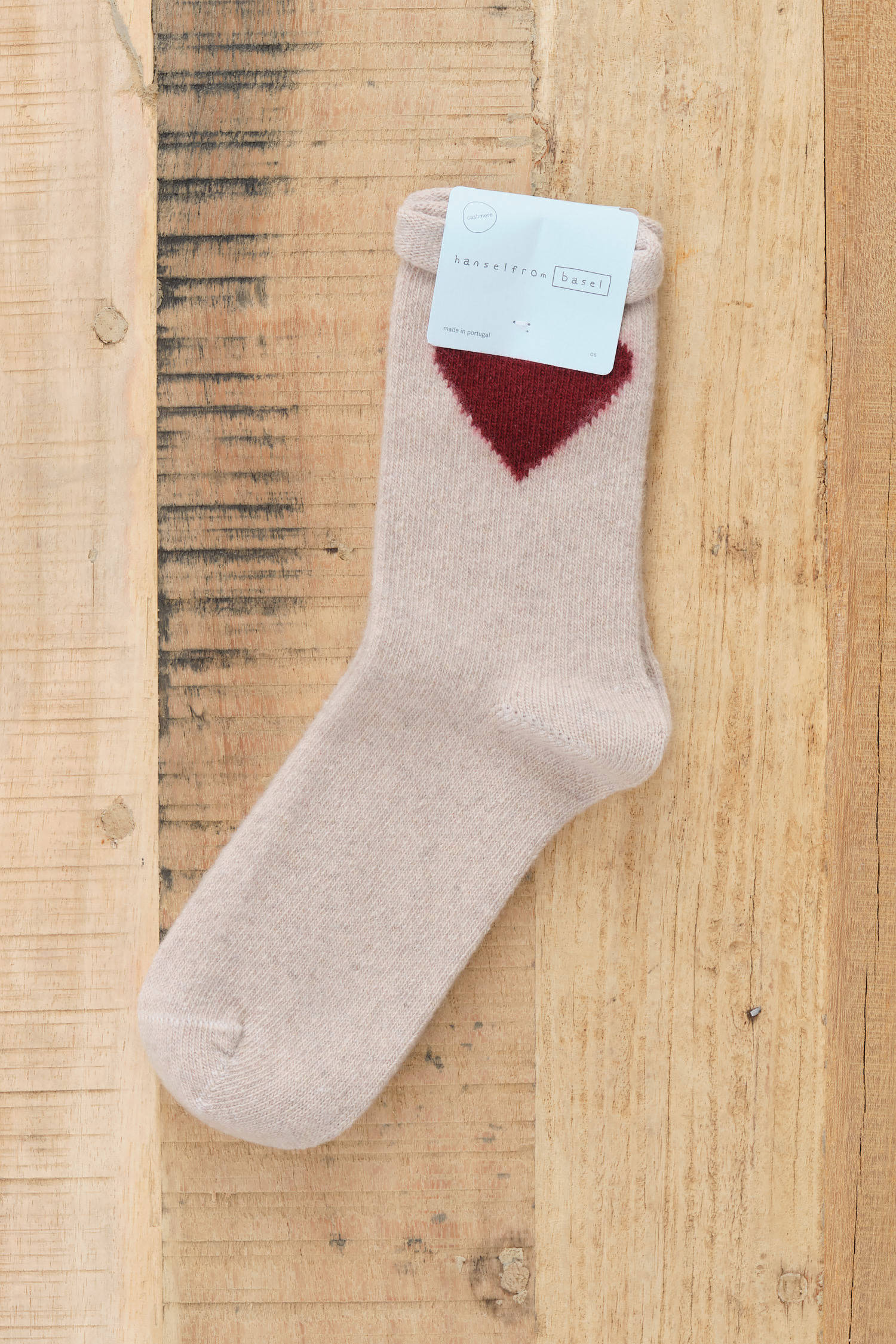 Love Cashmere Crew Socks by Hansel from Basel in Beige