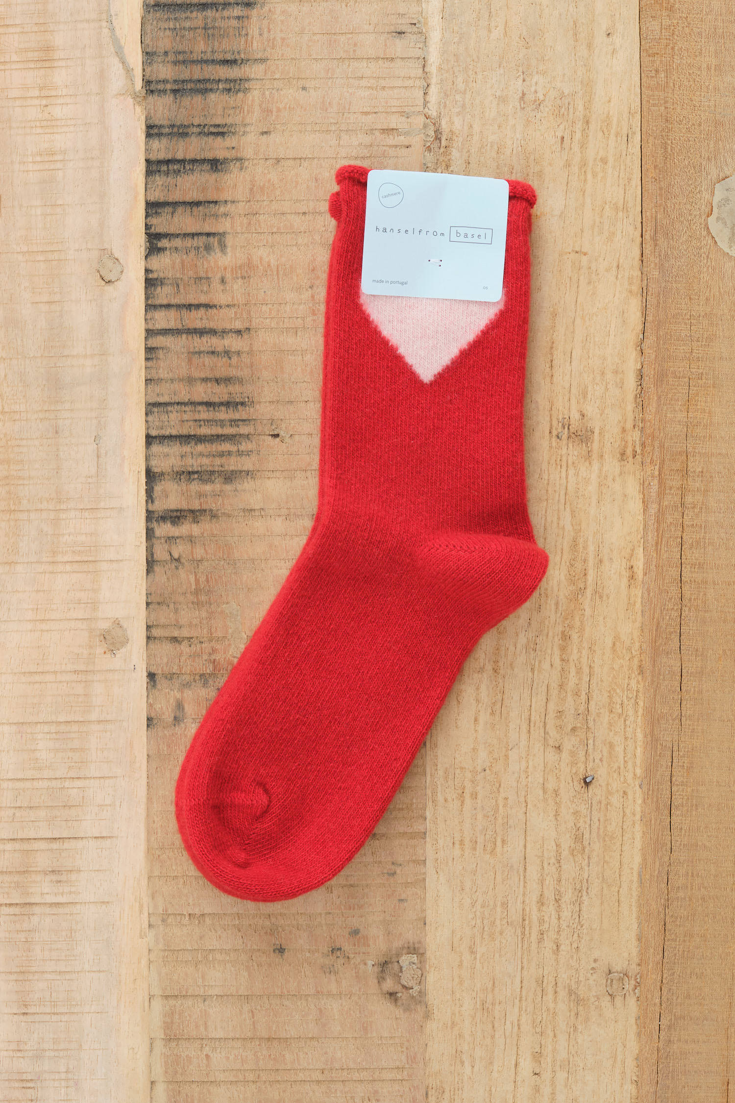 Hansel from Basel Love Cashmere Crew Socks in Red