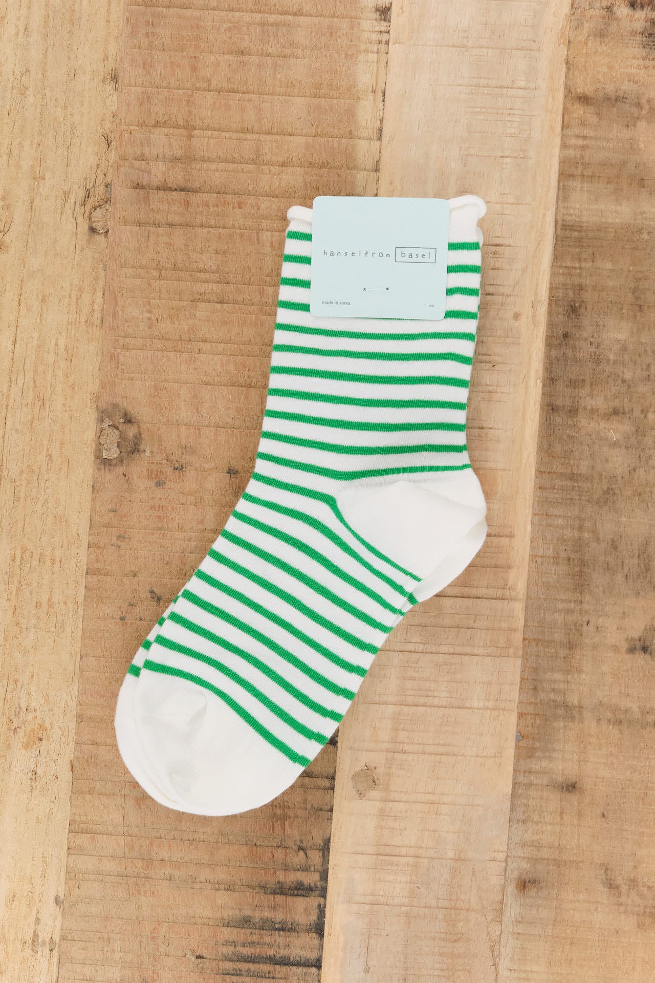 Hansel From Basel Accessories Socks and Tights Nautical Stripe Crew Socks Green / One Size