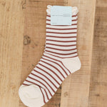 Hansel From Basel Accessories Socks and Tights Nautical Stripe Crew Socks Mocha / One Size