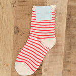Hansel From Basel Accessories Socks and Tights Nautical Stripe Crew Socks Pink / One Size