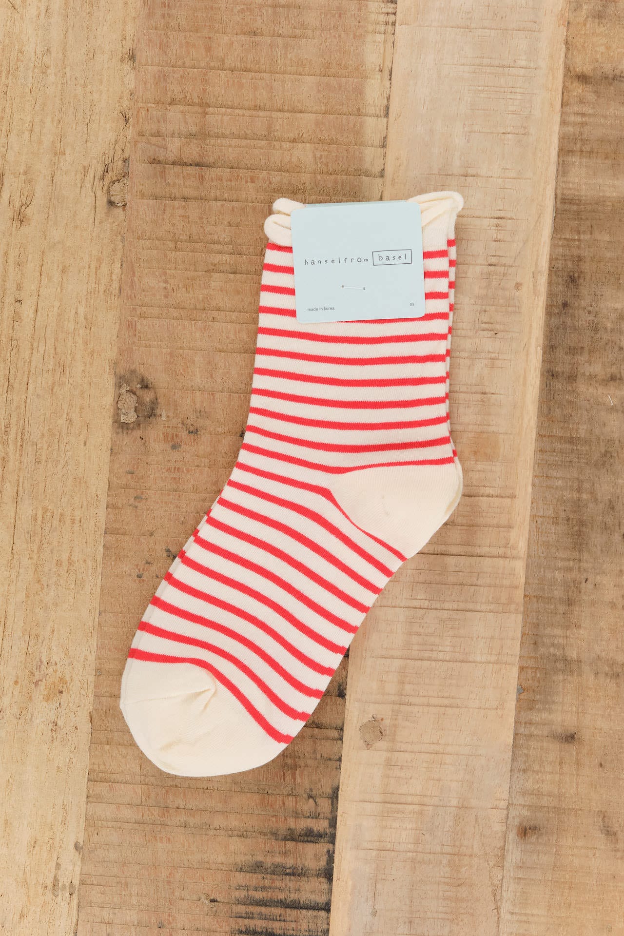 Hansel From Basel Accessories Socks and Tights Nautical Stripe Crew Socks Pink / One Size