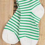 Hansel From Basel Accessories Socks and Tights Nautical Stripe Crew Socks in Green Green / One Size