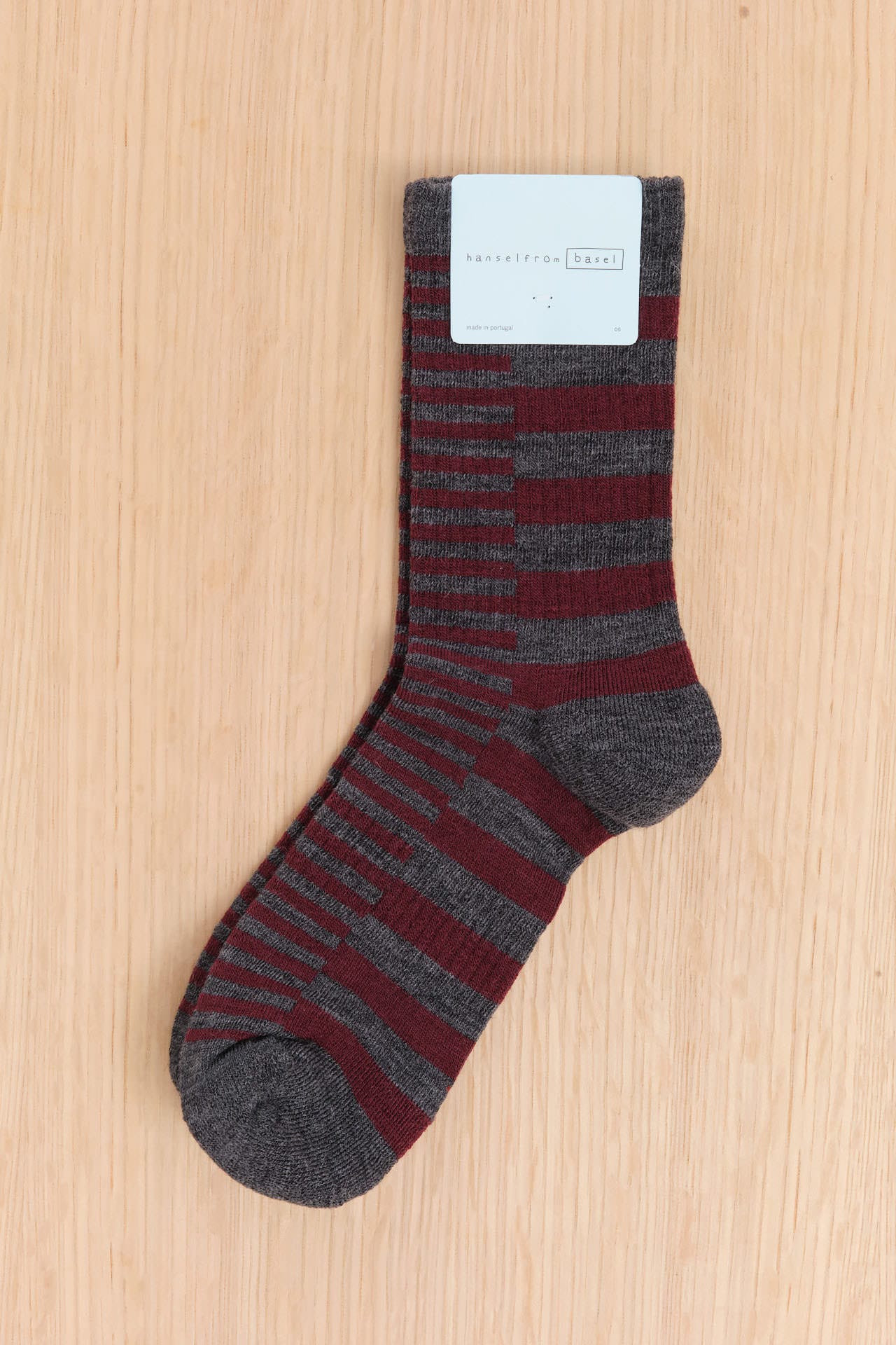 Hansel From Basel Accessories Socks and Tights Piano Athletic Wool Crew Sock Merlot / One Size