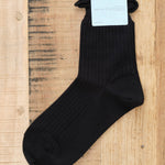 Sea Island Cotton Crew Socks by Hansel from Basel in Black