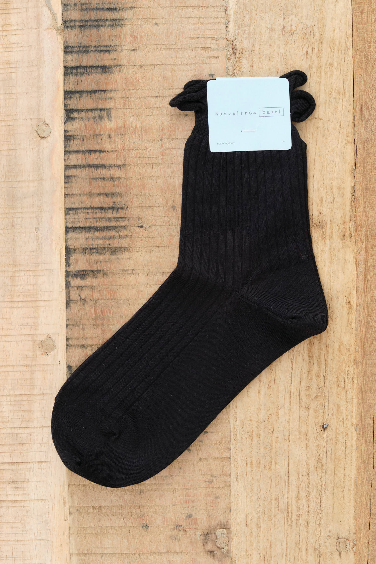 Sea Island Cotton Crew Socks by Hansel from Basel in Black