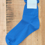 Hansel from Basel Sea Island Cotton Crew Socks in Blue