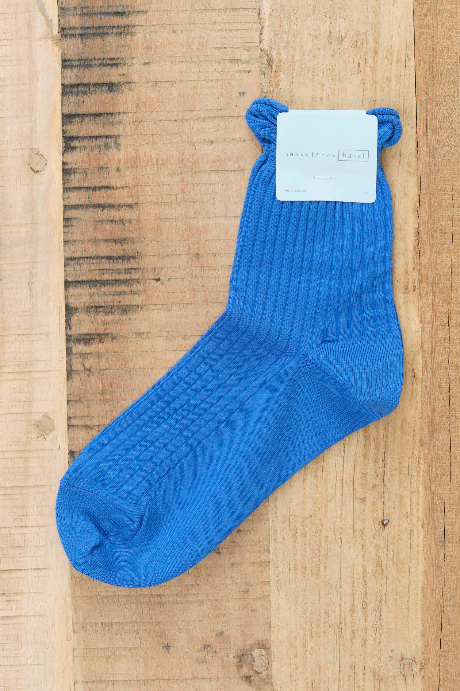 Hansel from Basel Sea Island Cotton Crew Socks in Blue