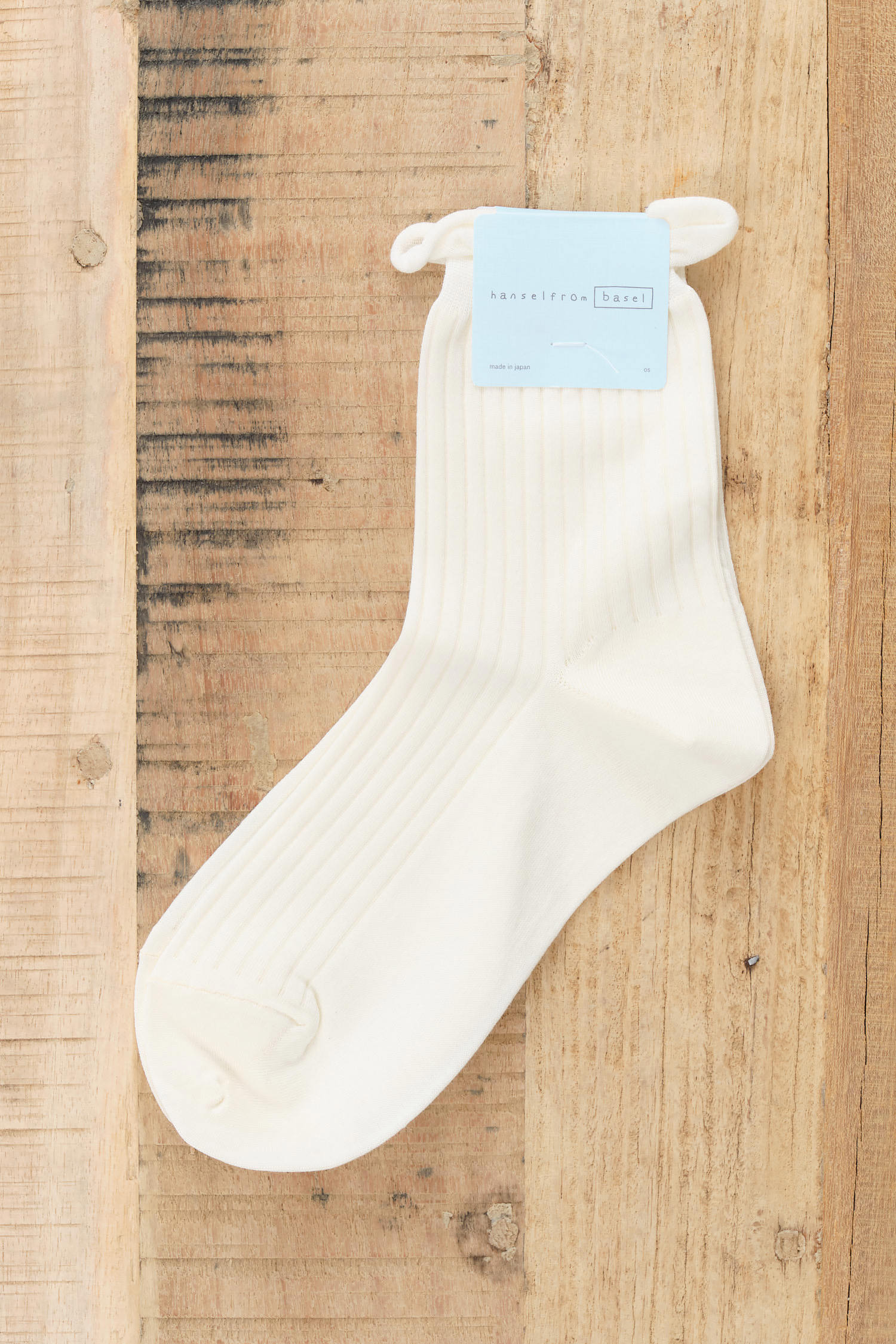 Hansel from Basel Sea Island Cotton Crew Socks in White