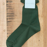 Hansel from Basel Sea Island Cotton Crew Socks in Green