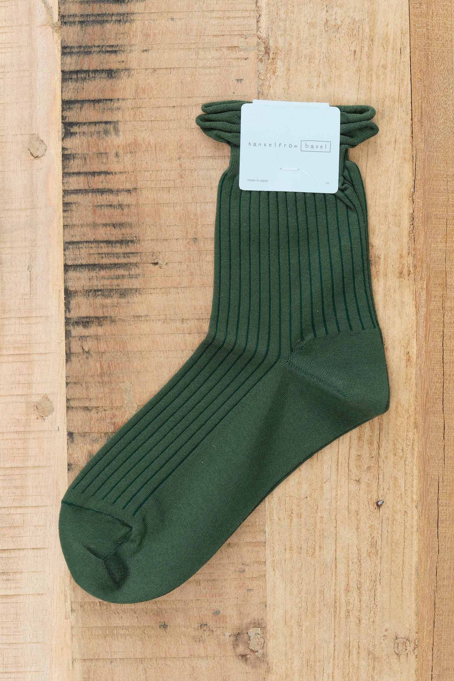 Hansel from Basel Sea Island Cotton Crew Socks in Green