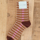 Hansel From Basel Accessories Socks and Tights Skyscraper Stripe Crew Socks Brown / One Size