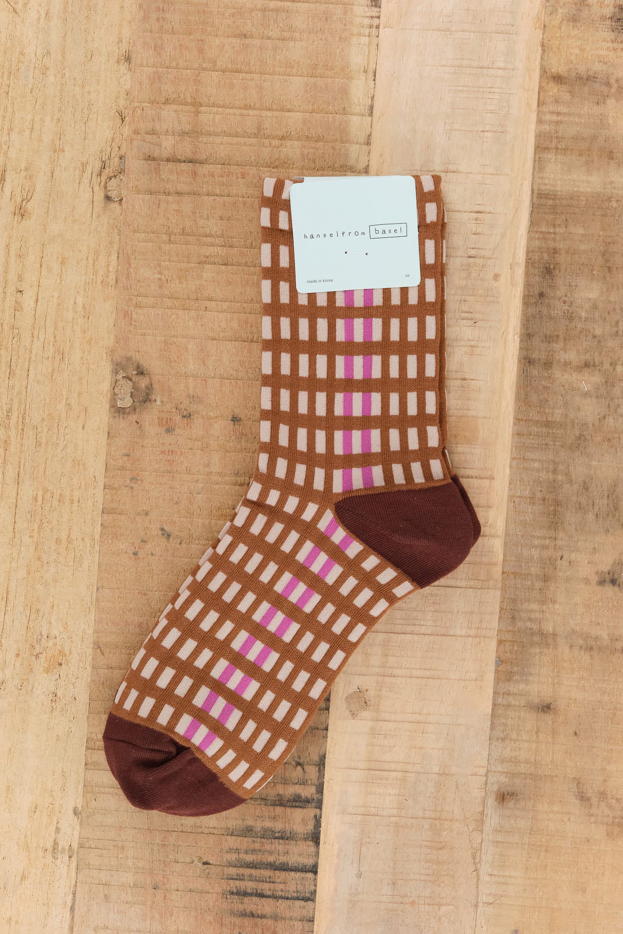Hansel From Basel Accessories Socks and Tights Skyscraper Stripe Crew Socks Brown / One Size