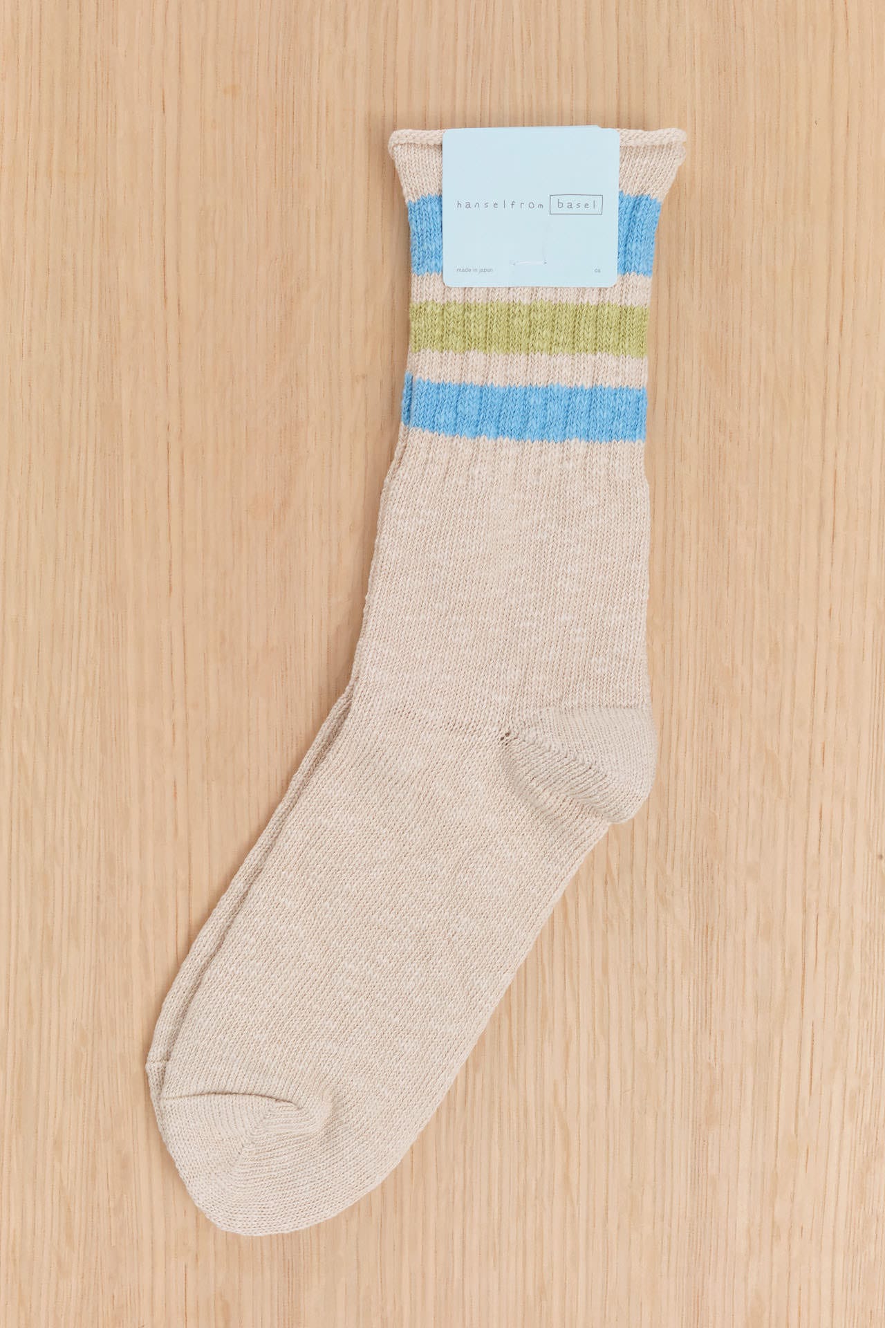 Hansel From Basel Accessories Socks and Tights Slub Roll Top Athleisure Crew Socks Oatmeal / One Size