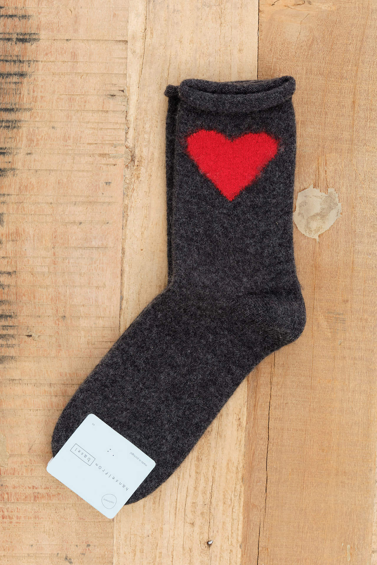 Hansel From Basel Accessories Socks and Tights Love Cashmere Crew Socks Charcoal