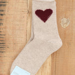 Hansel From Basel Accessories Socks and Tights Love Cashmere Crew Socks Beige